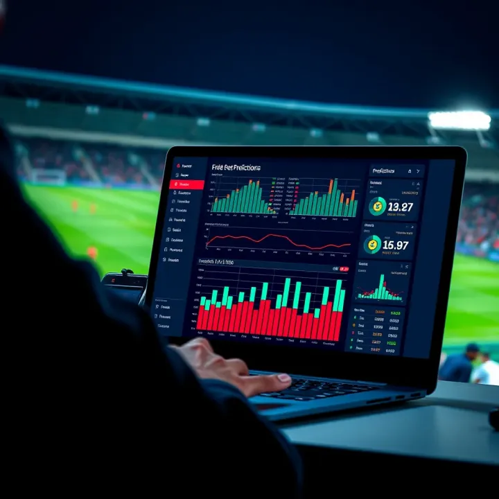 User reviewing football predictions and data charts on a laptop for informed betting decisions