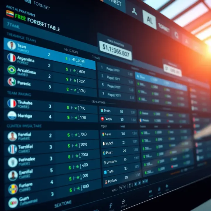 Detailed Argentina Torneo Forebet table displaying team rankings and statistical predictions
