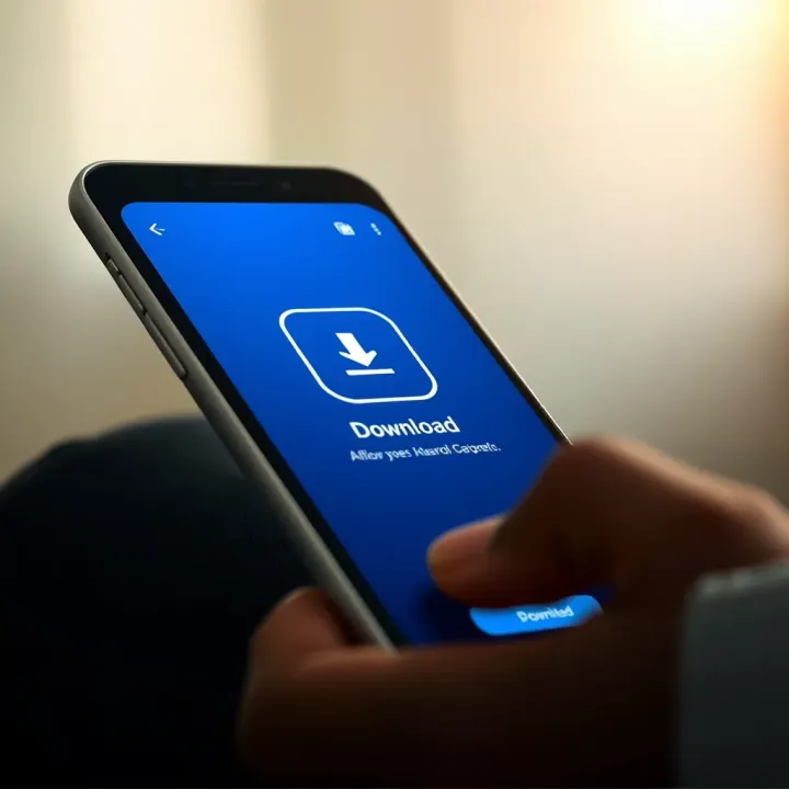 Illustration of mobile device showing download progress and app icon for Aviator Forebet
