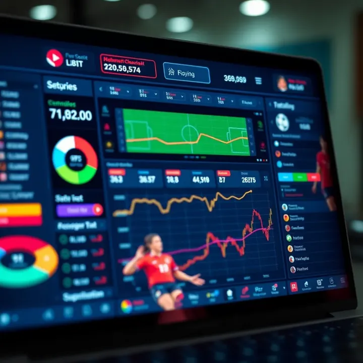 Dashboard showing accurate football score predictions and statistics on a digital screen