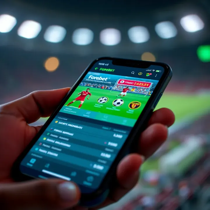 Mobile phone displaying a sports betting app interface with football icons and odds