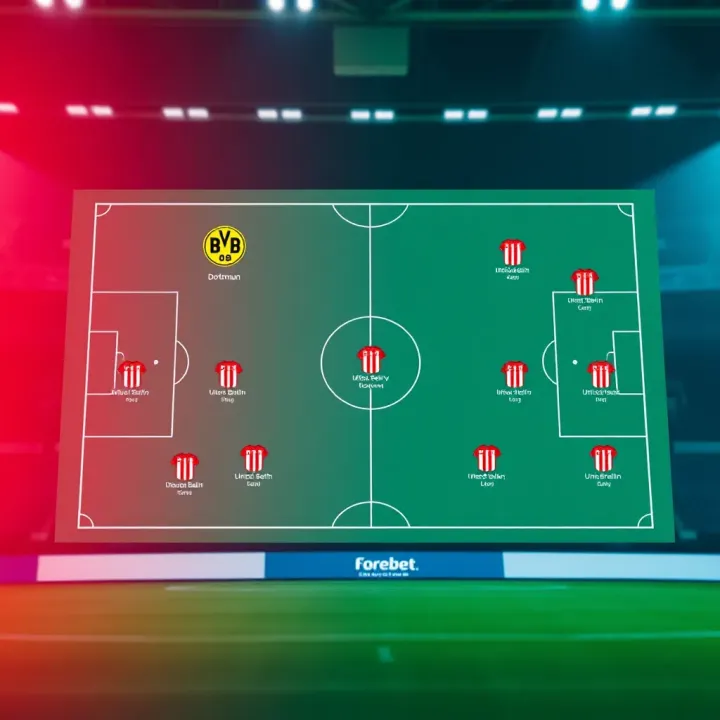 Tactical board showing strategies and formations for Borussia Dortmund and Union Berlin