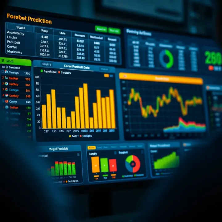 Graphic showing football match statistics and prediction charts for strategic betting