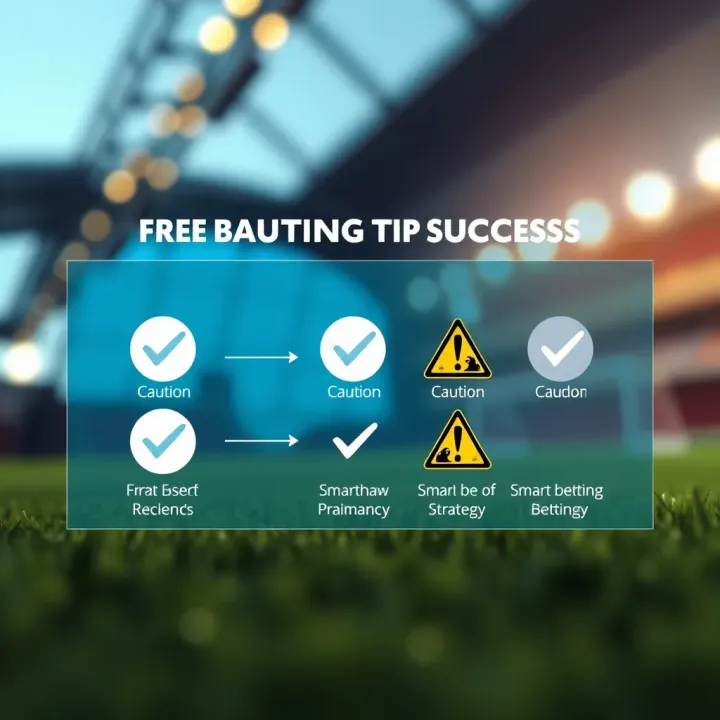 Graphic showing evaluation of football tips with check marks and caution symbols representing smart betting decisions