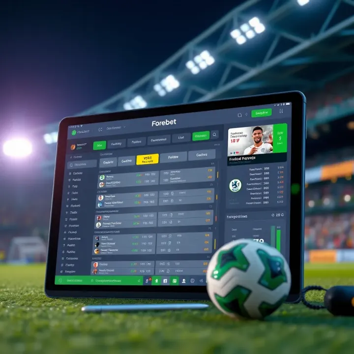 Screenshot showcasing Forebet desktop site interface with football match predictions and statistics