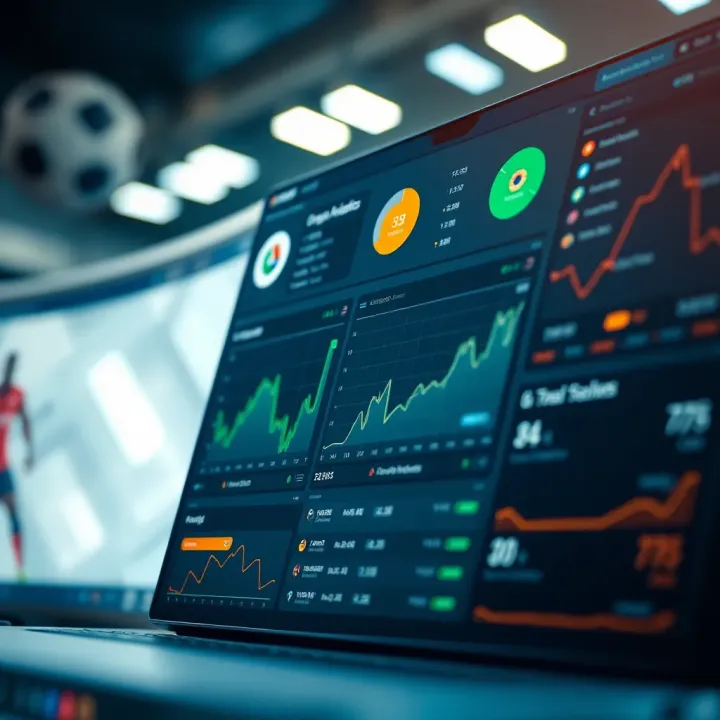Dashboard showing detailed football match predictions and analytics with graphs and odds