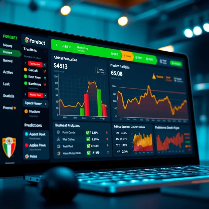 Digital dashboard showing football match predictions and statistical data for Africa World Cup qualifiers
