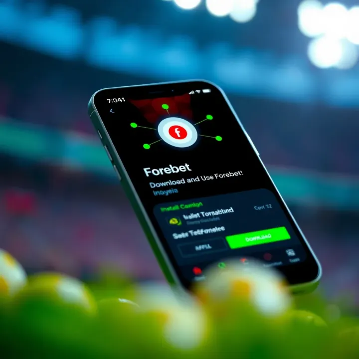Illustration of an iPhone with Forebet app download interface highlighting installation and compatibility