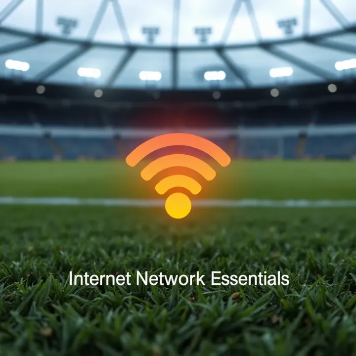 Internet Connectivity Essentials for Forebet App Users in Nigeria Wireless network symbol overlaid on a football field background illustrating internet connectivity