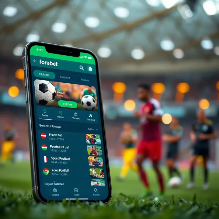 Forebet App Interface Highlighting Sports Betting Features Overview of Forebet app interface showcasing sports betting features
