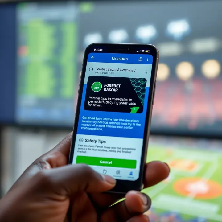 Safe Download and Usage Tips for Forebet Baixar App in Nigeria Mobile device showcasing Forebet Baixar app download screen with safety tips highlighted for Nigerian users
