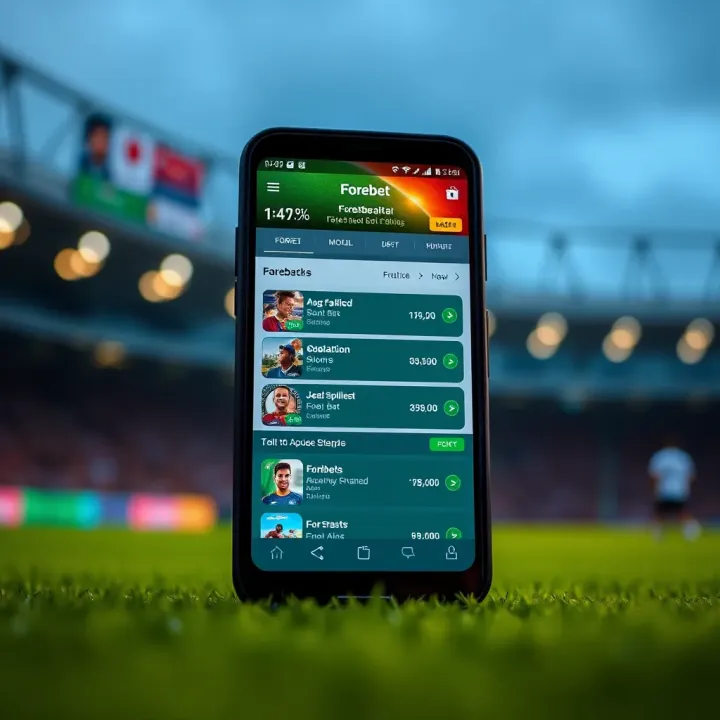 Forebet Bet App Interface on Android Device Android phone displaying Forebet Bet App interface with betting options