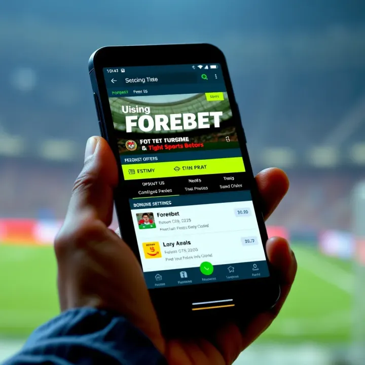 Graphic showing a smartphone displaying Forebet betting bonuses and tips for maximizing offers