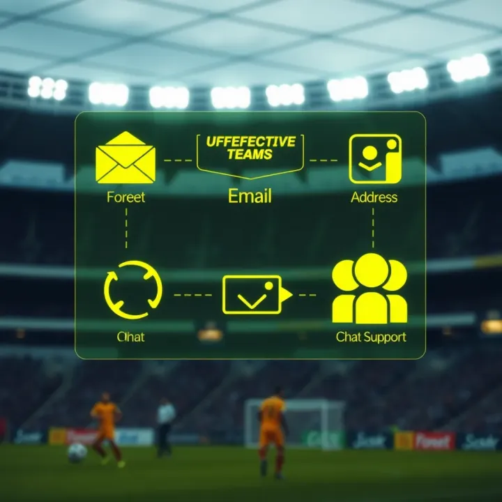Digital communication icons illustrating contact methods including email and chat support