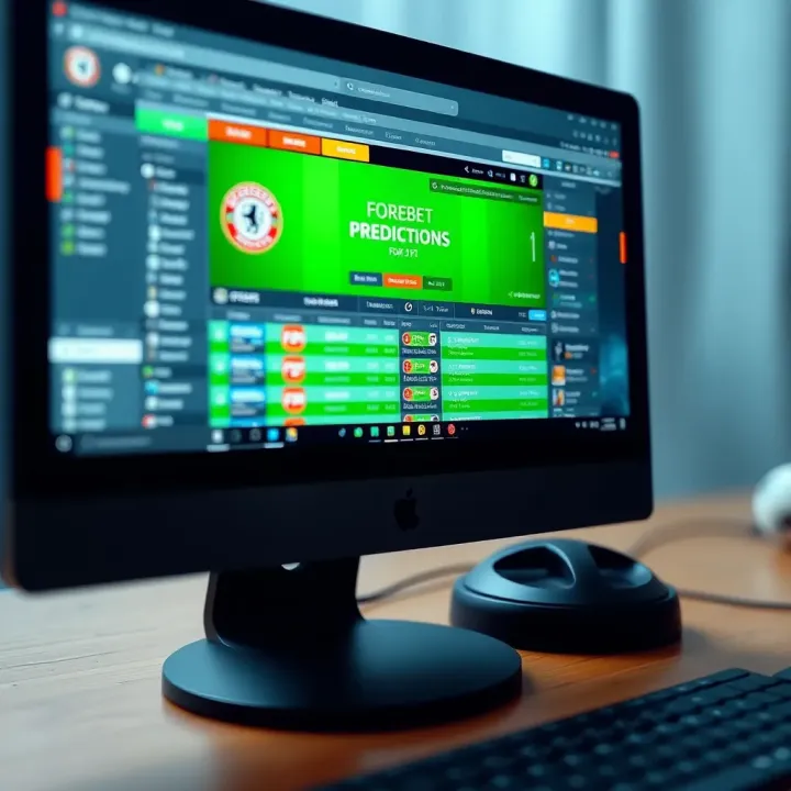 Computer screen showing Forebet football predictions interface