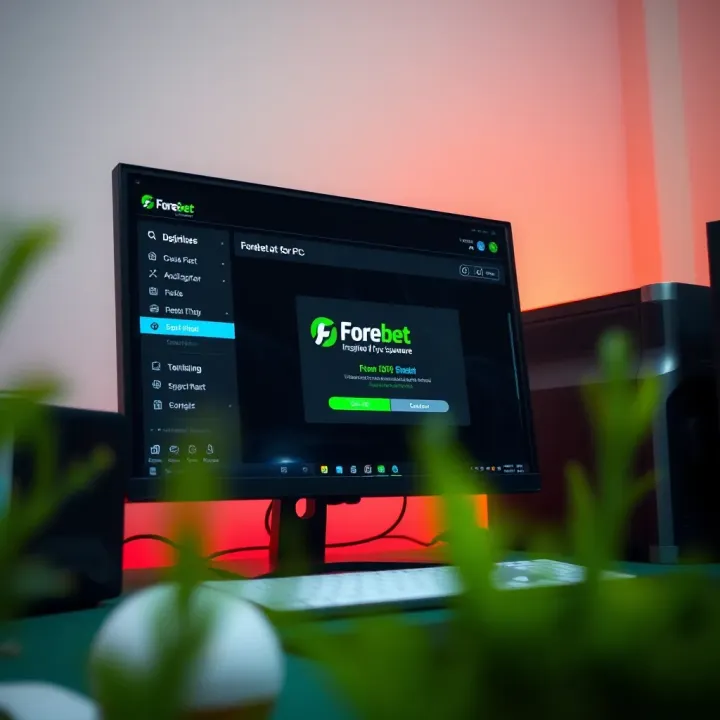 Illustration of PC setup with Forebet software installation progress