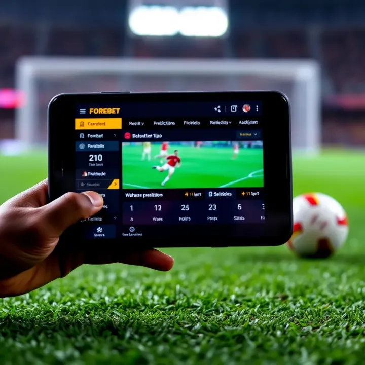Mobile device showing Forebet football predictions and betting tips