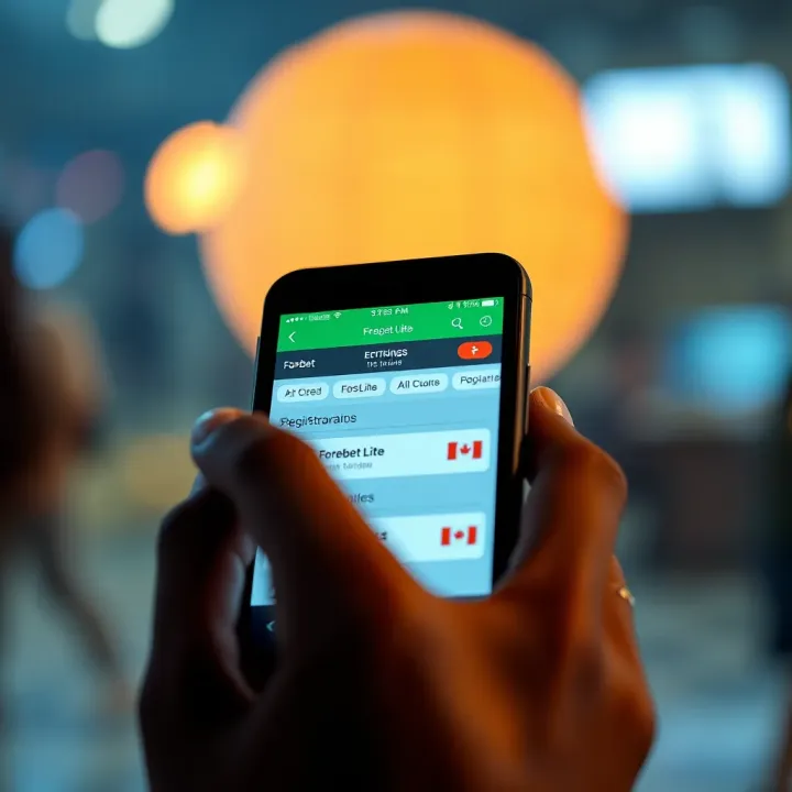 User navigating Forebet Lite registration menu on an older mobile phone with clear options