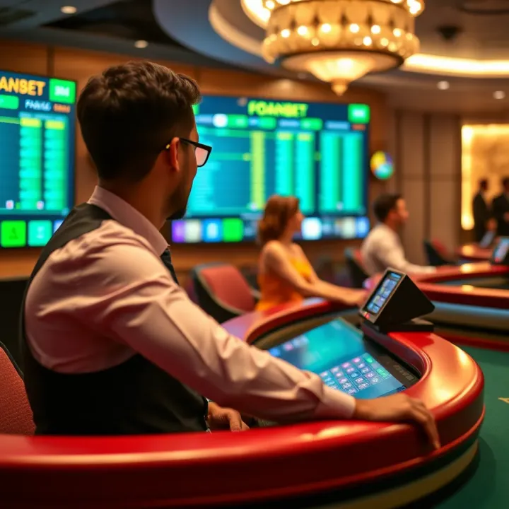 Live dealer hosting casino games with digital interface