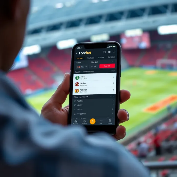 Mobile device displaying Forebet live prediction data for sports betting