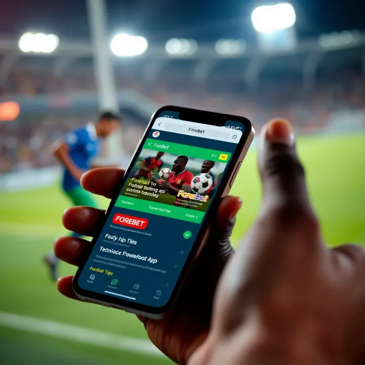 Downloading Forebet App and Navigating Betting Tips in Ghana Smartphone screen with Forebet app download page and football betting tips