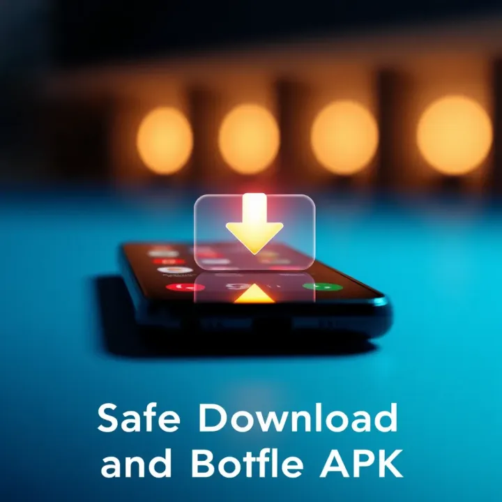 Illustration of mobile device with download icon representing safe Forebet APK installation