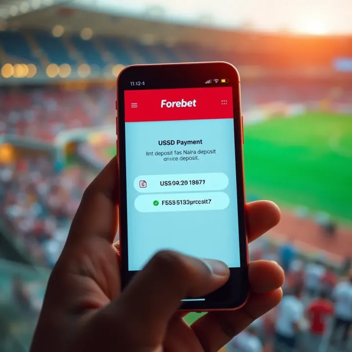 Mobile phone displaying USSD code input for quick naira deposit