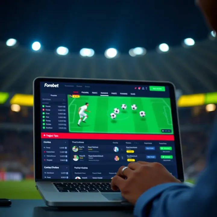 User interface displaying football match predictions and betting tips on Forebet NG platform