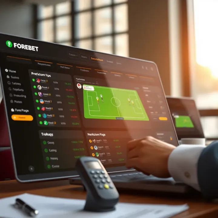 Overview of Forebet platform dashboard displaying football predictions and betting tips