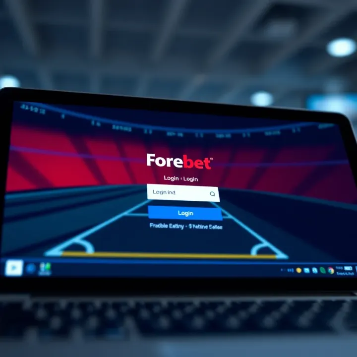 User interface of Forebet online betting platform showing login screen on a digital device