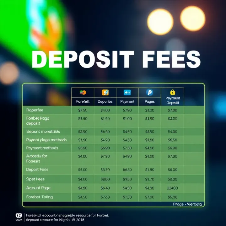 Chart comparing deposit fees across different payment methods on Forebet Paga