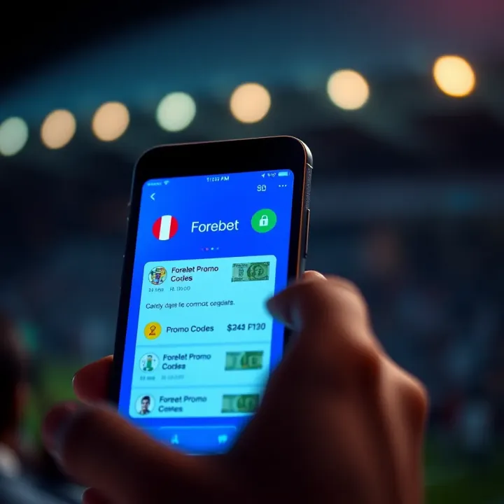 Illustration of a mobile phone displaying Forebet promo codes on screen with Nigerian Naira currency symbols