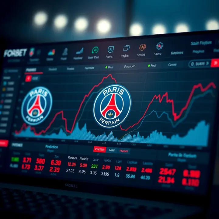 Detailed graph showing Paris Saint-Germain match predictions and statistical analysis