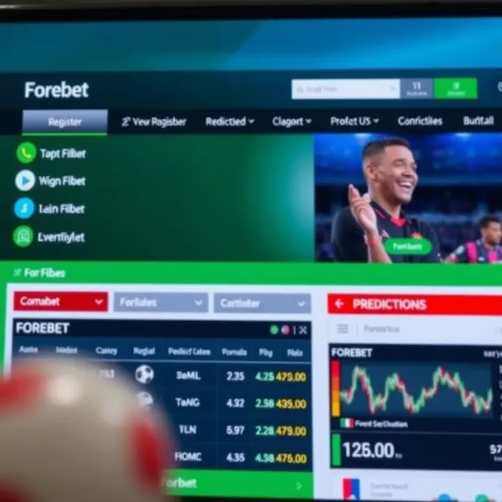 Forebet website homepage displaying football betting options and prediction charts