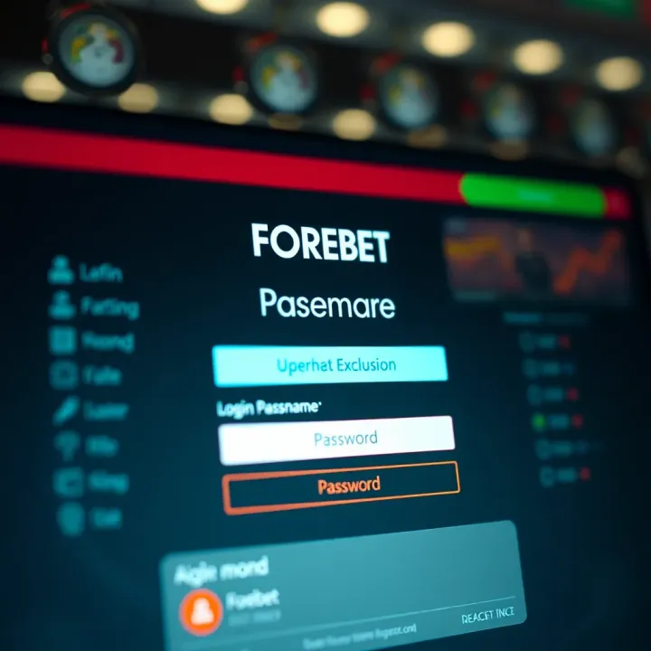 User interface showing Forebet login screen with fields for username and password