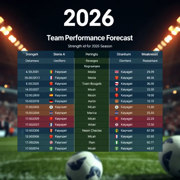 Serie A 2026 Team Performance Forecast by Forebet Detailed visualization of Serie A team performance predictions for the 2026 season highlighting strengths and weaknesses