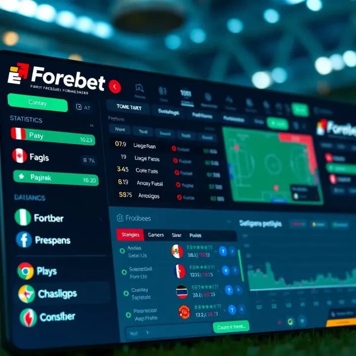 User interface of Forebet platform displaying football match statistics and predictions