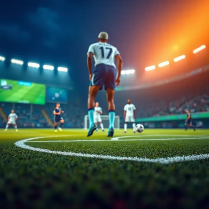 Football pitch highlighting underdog team with tactical lines and strategy icons