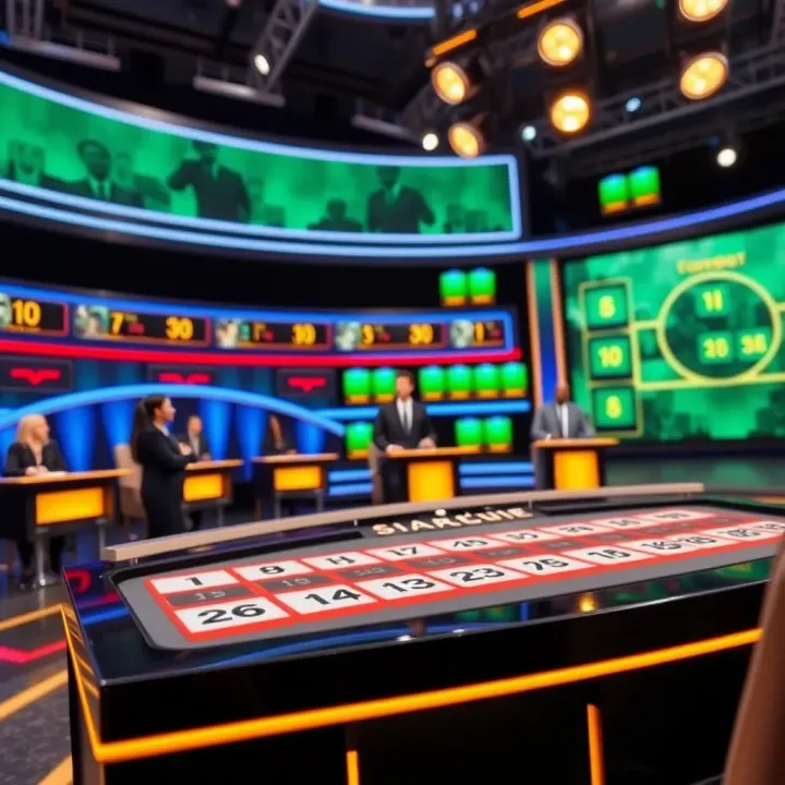 Forebet Deal or No Deal Live game board showing numbered cases and a host engaging with contestants in a lively studio setting