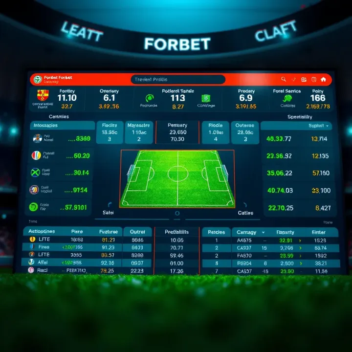 Graphical depiction of Forebet prediction system showing football match statistics and outcome probabilities
