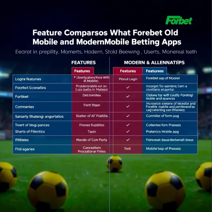 Comparison chart showing features and usability of Forebet old mobile versus modern mobile betting apps