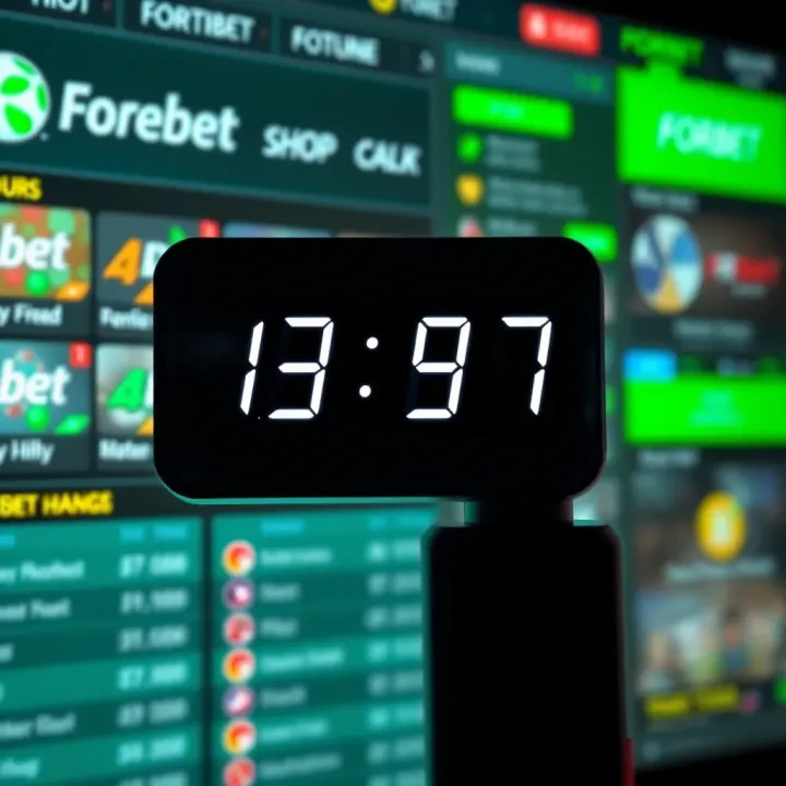 A digital clock displaying operating hours with a background of a betting website interface