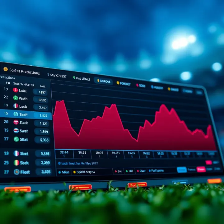 Graph showing football match predictions and odds analysis