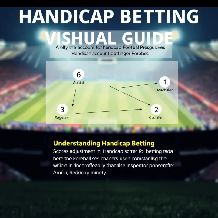 Diagram explaining how handicap betting adjusts match scores to balance team chances in football