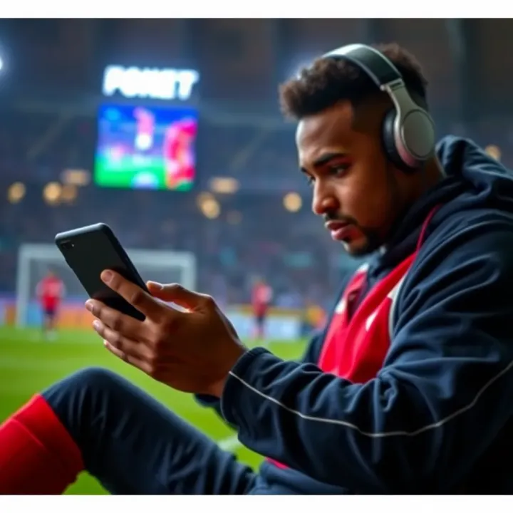 Football fan reviewing betting tips and forecasts on a digital device